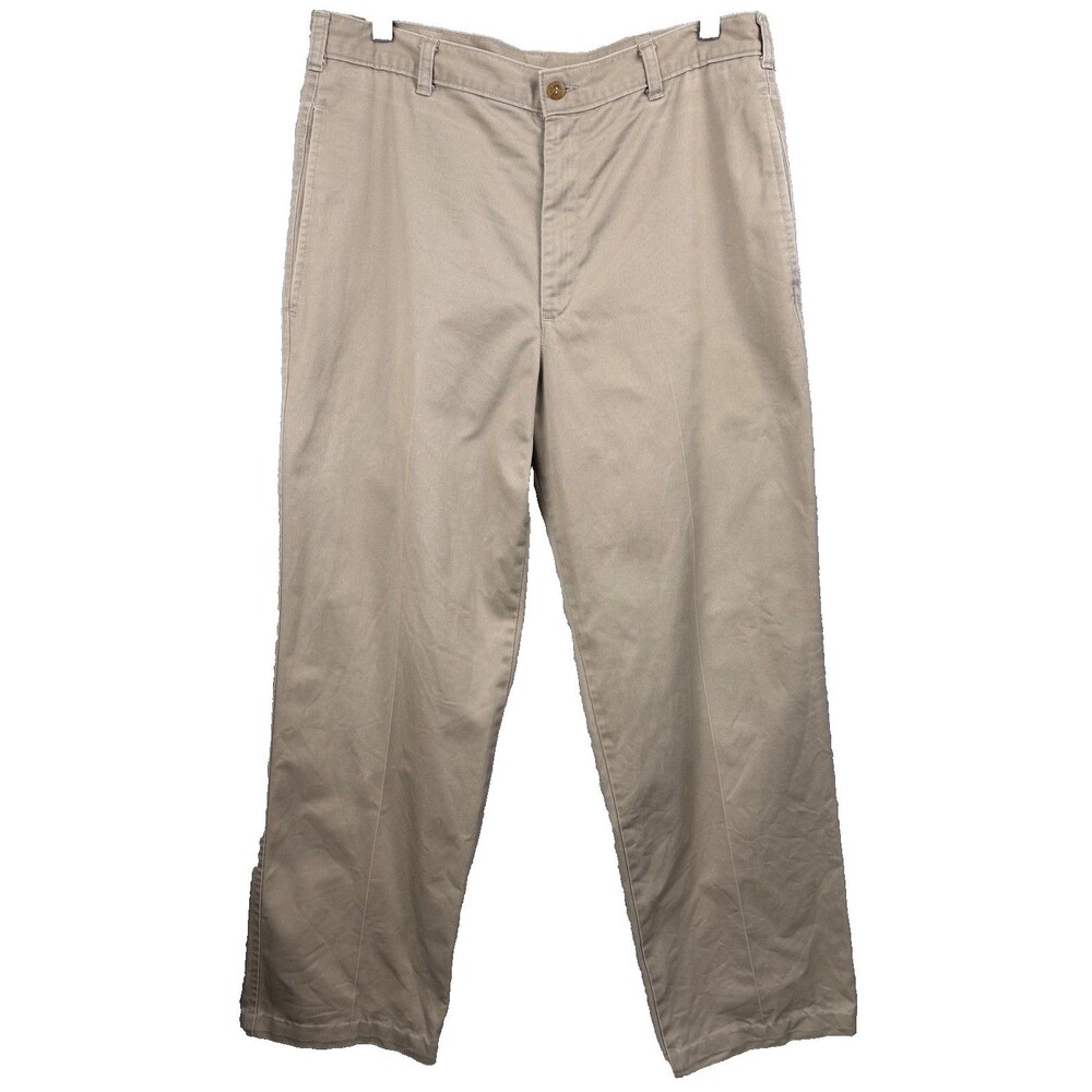 Vintage Duxbak Men's Pants 32 x 28 Tan Khaki Chino Flat Front 100% Cotton Twill